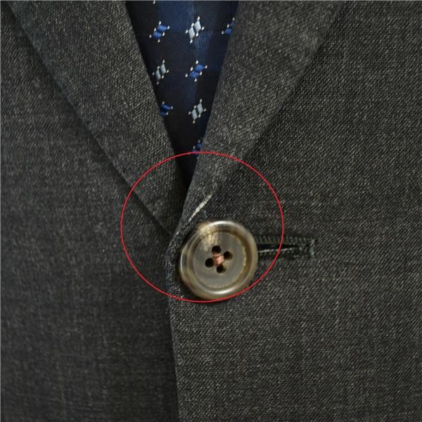 麻布テーラー 麻混生地 2つボタン シングルスーツ S YA3 ダークグレー ノータック 袖口4つ釦 開き見せ O153-EZ1A 合物 春秋 6XF008 | 麻布テーラー | 04