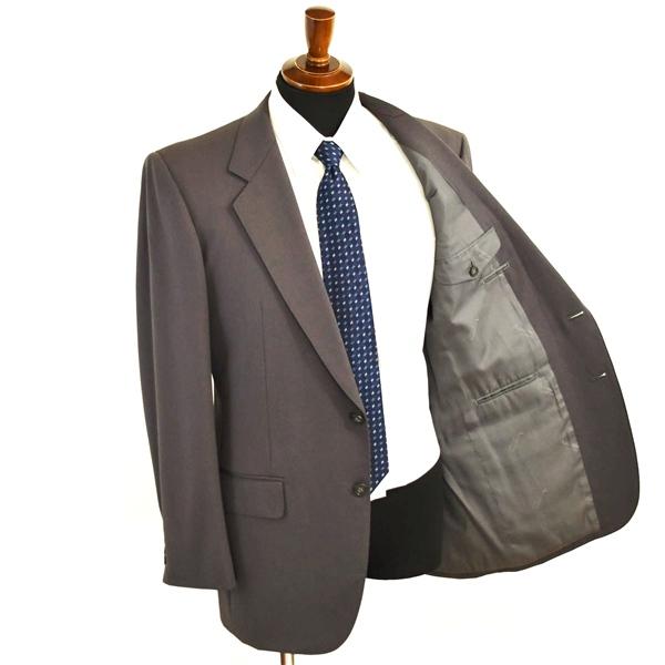 Aquascutum 2つボタン シングルスーツ L AB6 ダークグレー ノータック 袖口4つ釦 開き見せ 合物 春秋 6XF010 | Aquascutum | 01