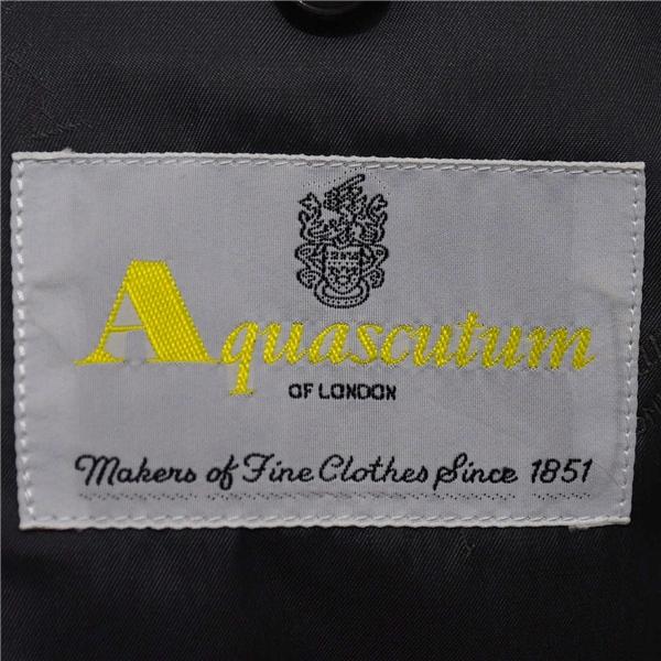 Aquascutum 2つボタン シングルスーツ L AB6 ダークグレー ノータック 袖口4つ釦 開き見せ 合物 春秋 6XF010 | Aquascutum | 03