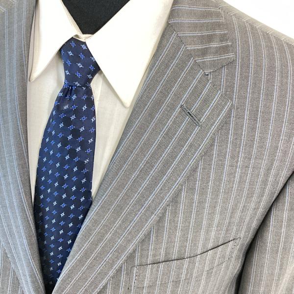 エルメネジルドゼニア 伊製 ゼニア シルク混 2つボタンシングル スーツ A8 XL ダークグレー ストライプ ワンタック 春夏 2512RG 6XF131 | ZEGNA | 07