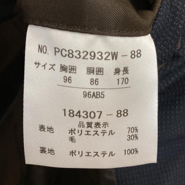 P.S.FA 3ピース 2つボタンシングル スーツ AB5 M ダークネイビー 千鳥格子 ノータック 春秋対応 開き見せ PC832932W 6XF141 | Perfect Suit FActory | 04