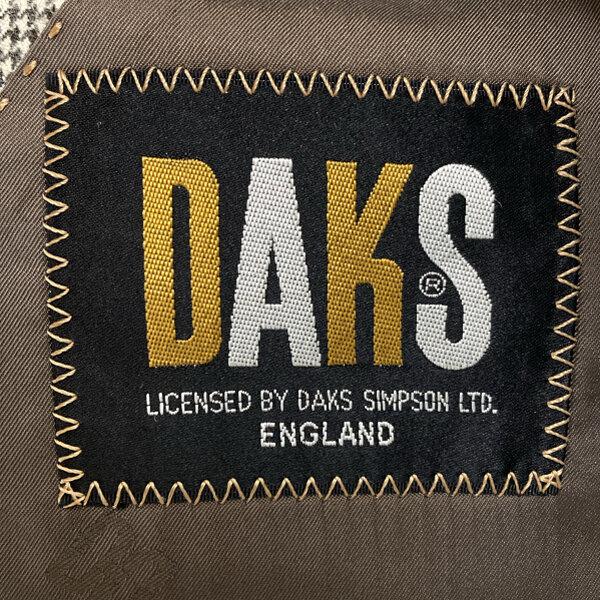 DAKS 2つボタンシングル スーツ A5 M ダークベージュ 千鳥格子 ノータック 春秋冬対応 開き見せ C-OS474 6XF147 | DAKS | 03