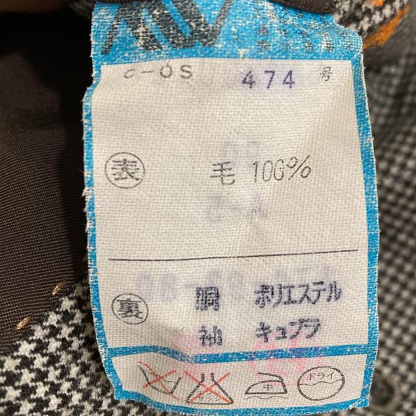 DAKS 2つボタンシングル スーツ A5 M ダークベージュ 千鳥格子 ノータック 春秋冬対応 開き見せ C-OS474 6XF147 | DAKS | 04