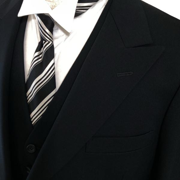 KINDWEAR TOKYO 3ピース 拝みボタン モーニングコート AB3 S ブラック 無地 ワンタック 春秋冬対応 開き見せ F00- M135 6XG054 | ブランド登録なし | 04