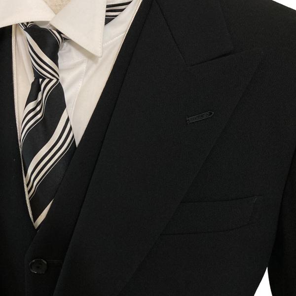 NIKKE FORMAL WEAR 白襟あり3ピース 拝みボタン モーニングコート A3 S ブラック 無地 ワンタック 春夏対応 開き見せ 37 6XG058 | ブランド登録なし | 04