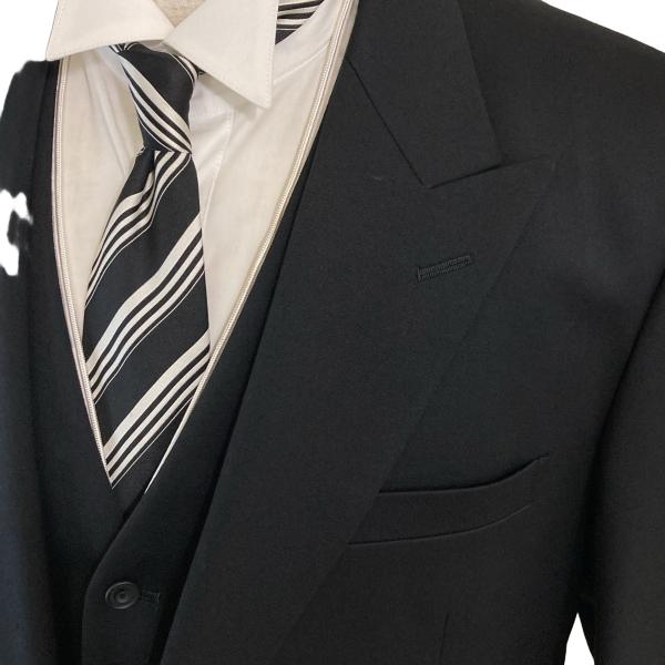 SOCIAL 白襟3ピース 拝みボタン モーニングコート BE5 XL ブラック 無地 ワンタック 春秋冬対応 開き見せ KS00-136A 6XG061 | SOCIAL | 04