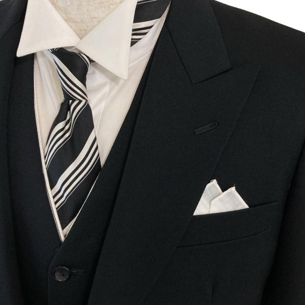 NIKKE FORMAL WEAR 白襟3ピース 拝みボタン モーニングコート A4 S ブラック 無地 ワンタック 春秋冬対応 開き見せ C-OS396 6XG062 | ブランド登録なし | 04