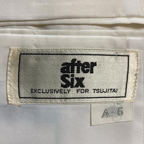 after six GROOMA-21 3ピース 1つボタンシングル タキシード A6 M ホワイト 紬柄 ノータック 春秋冬対応 114-315A 6XG069 | ブランド登録なし | 03