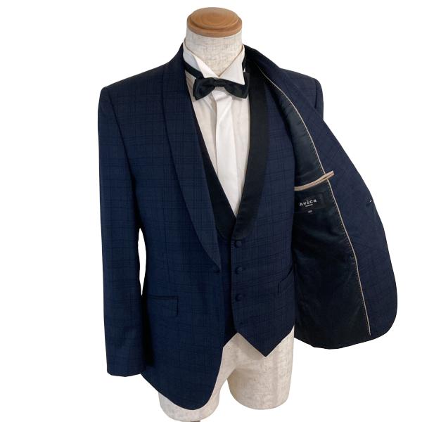 Avica uomo 1つボタンシングル タキシード YA6 M ダークネイビー チェック ノータック 春秋対応 本切羽 AU-60￥AU-62 6XG072 | ブランド登録なし | 01