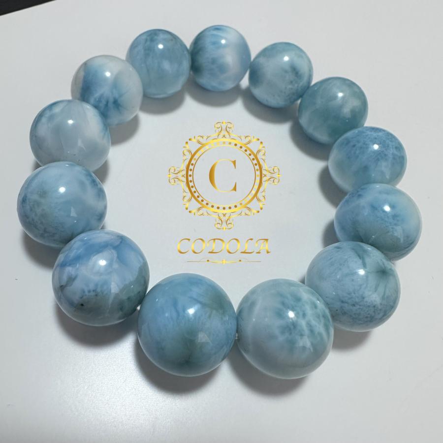 ラリマー ブレスレット 大粒 AAA 17mm 高品質 96g 大きい 