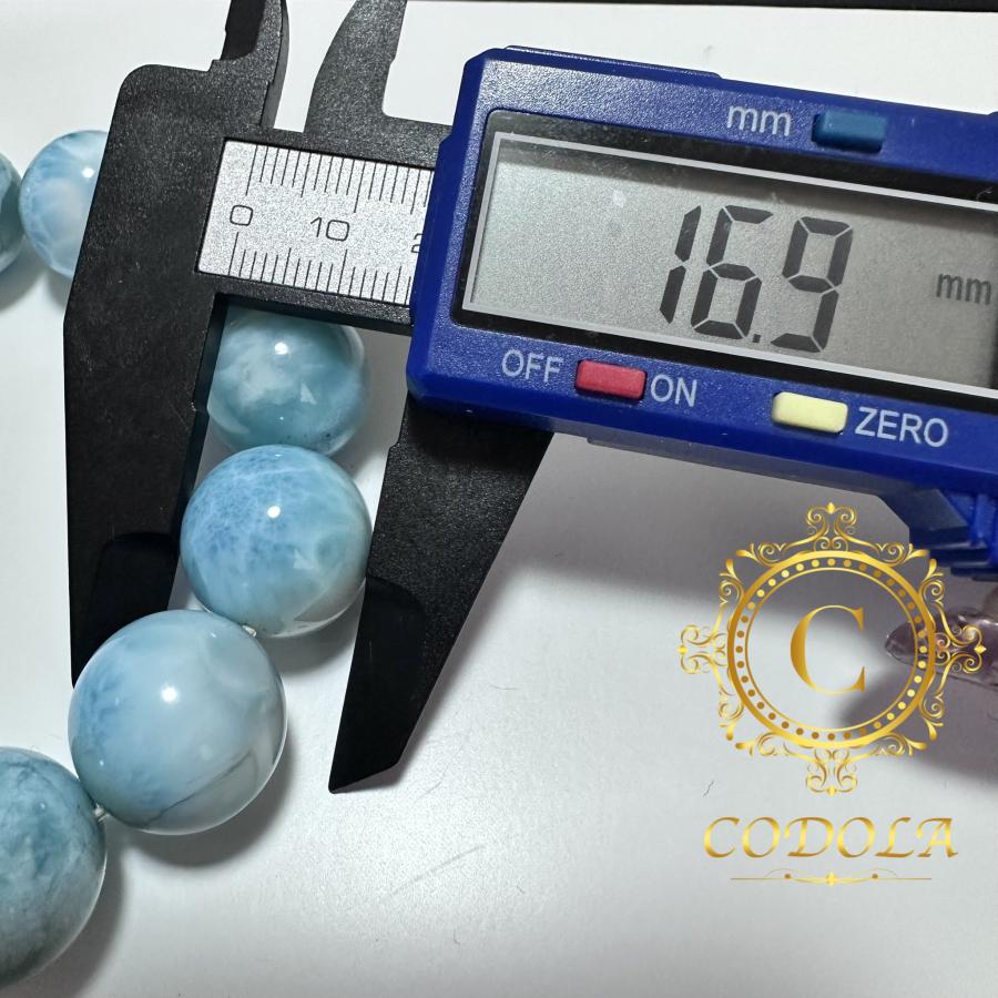ラリマー ブレスレット 大粒 AAA 17mm 高品質 96g 大きい 