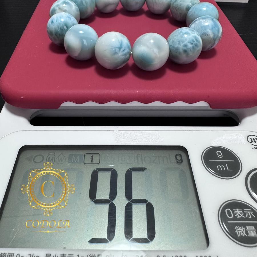 ラリマー ブレスレット 大粒 AAA 17mm 高品質 96g 大きい 