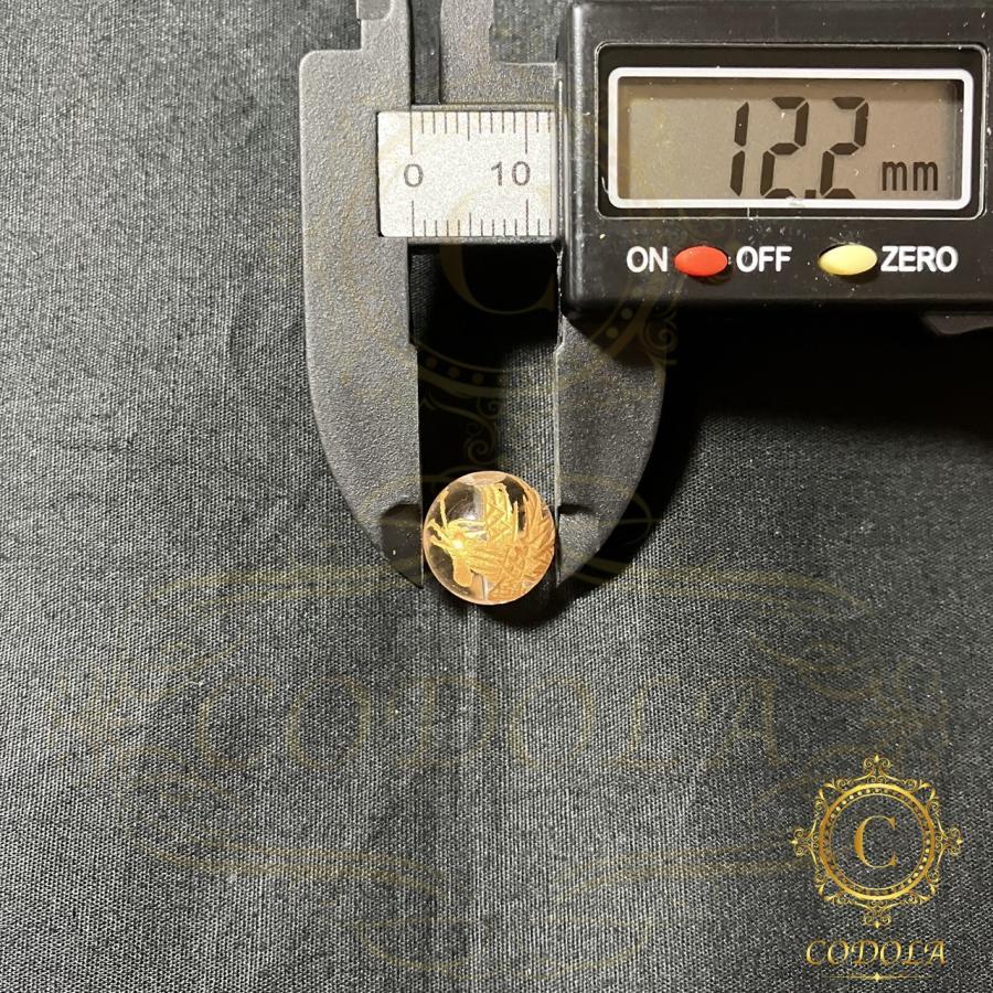 水晶 AAAAAA 朱雀 金彫 彫り物 1粒売り サンスクリット 12mm パワーストーン クオーツ 数珠 ビーズ 天然石 高品質 ...