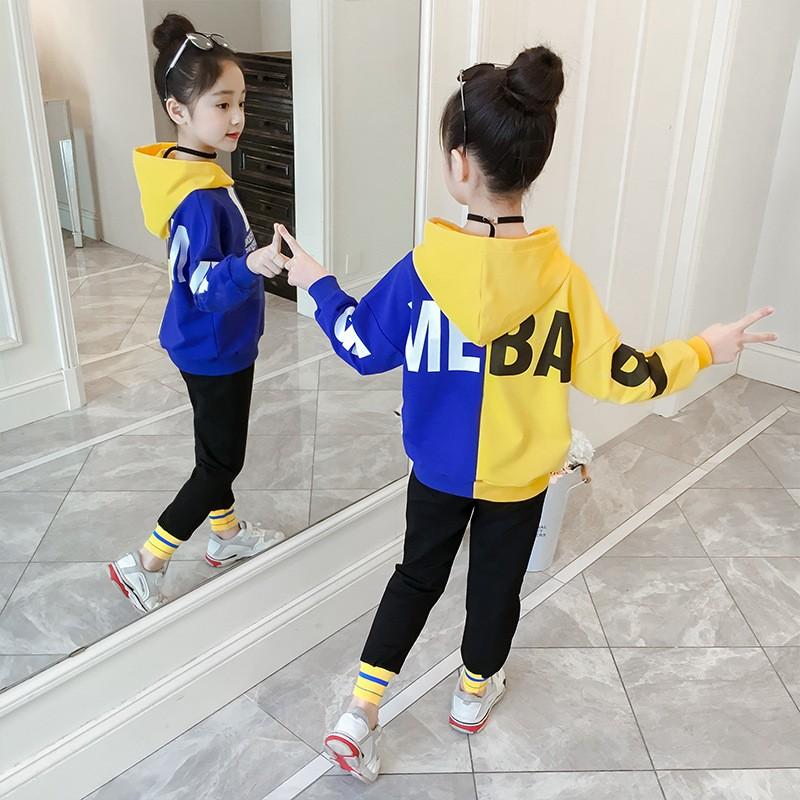 パーカー ジョガーパンツ セットアップ ビッグロゴ スウェット 韓国系子供服 キッズ 女の子 バイカラー コンビ 最大 Offクーポン 秋 21 アシメ ワイドシルエット 冬