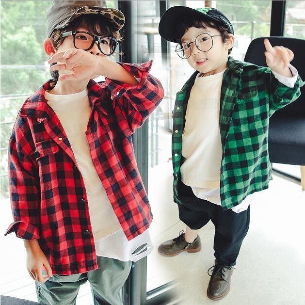 シャツ ブラウス チェック柄 韓国系子供服 キッズ 男の子 女の子 秋 冬 おしゃれ Hz021 こども服 Days 通販 Yahoo ショッピング