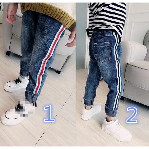 長ズボン ロングパンツ デニム サイドライン 韓国系子供服 キッズ 男の子 女の子 21 秋 冬 カットオフ Kk5879 こども服 Days 通販 Yahoo ショッピング