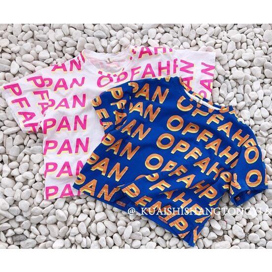 ｔシャツ 半袖 英字ロゴ 総柄 韓国系子供服 キッズ 女の子 男の子 21 春 夏 ワイドシルエット カラフル かわいい V こども服 Days 通販 Yahoo ショッピング