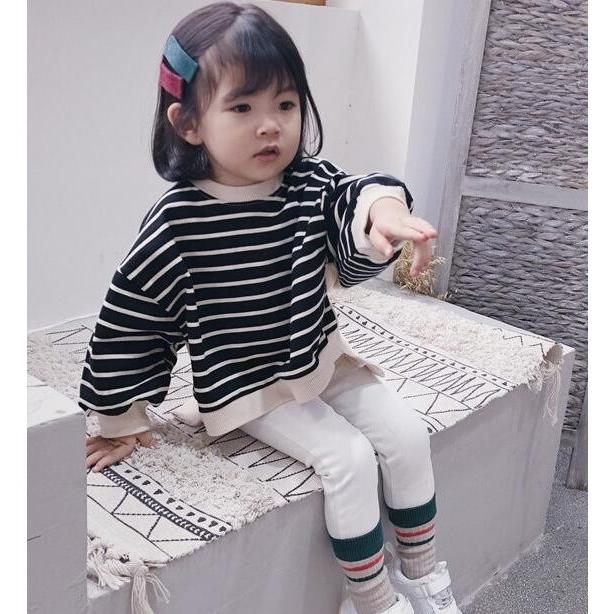トレーナー スウェット ボーダー 韓国系子供服 キッズ 女の子 秋 冬 