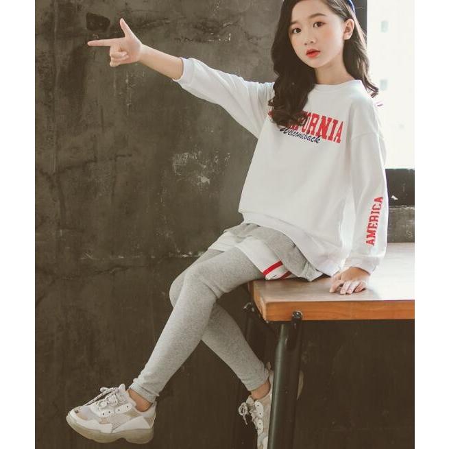 トレーナー レギンス付きショートパンツ セットアップ サイドライン フェイクレイヤード スウェット 韓国系子供服 キッズ 女の子 21 秋 冬 スポーティー W7 こども服 Days 通販 Yahoo ショッピング
