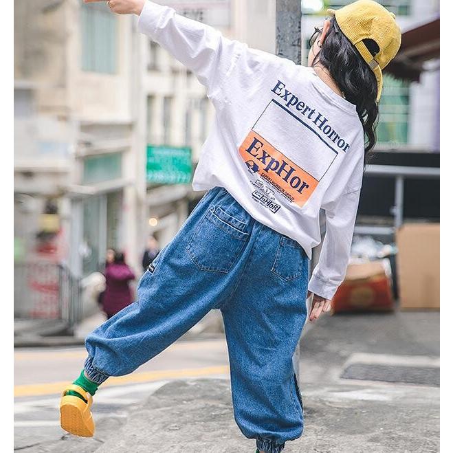 ｔシャツ 長袖 ワイドシルエット ドロップショルダー ルーズ ストリート系 韓国系子供服 キッズ 男の子 女の子 21 春 夏 W こども服 Days 通販 Yahoo ショッピング