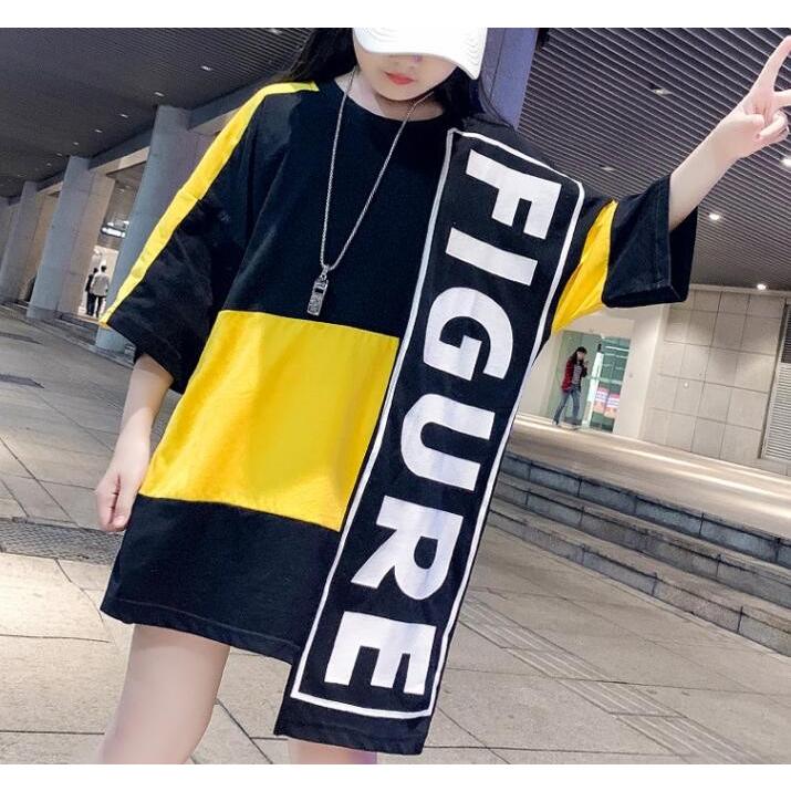 ｔシャツ レディース ワイドシルエット 配色切替 ビッグロゴ ロング丈 韓国系ファッション 2１ 春 夏 子供サイズ有り W こども服 Days 通販 Yahoo ショッピング