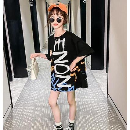 ｔシャツ ワイドシルエット ロゴペイント 総柄 ストリート ルーズ 韓国系子供服 キッズ 女の子 21 春 夏 W こども服 Days 通販 Yahoo ショッピング