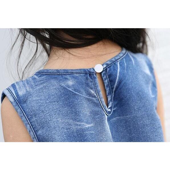 ワンピース チュニック ノースリーブ デニム 韓国系子供服 キッズ  