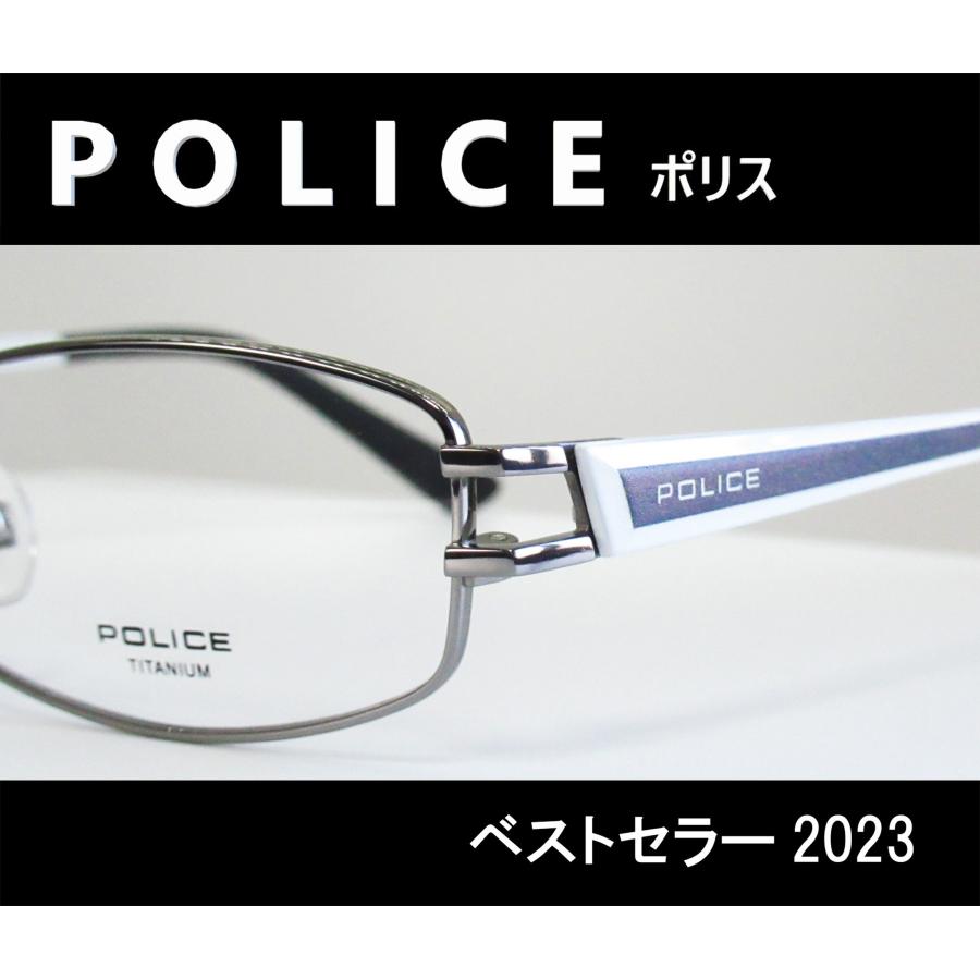 POLICE ボストン型メガネ グレー ケース付き