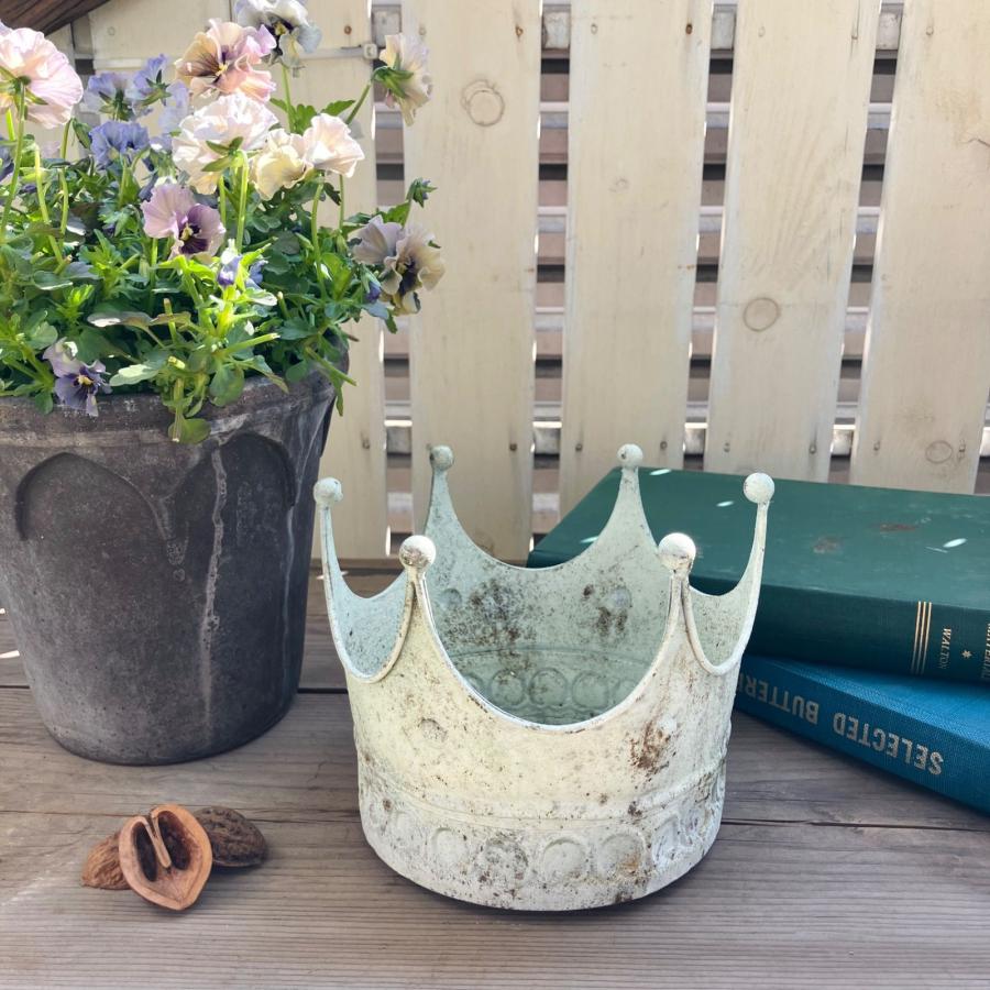 植木鉢 ブリキ プランター 王冠型 クラウン 花 寄せ植え 多肉 おしゃれ