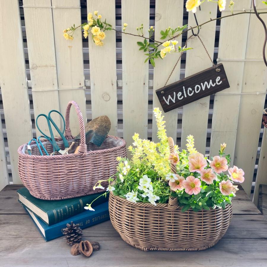 花 寄せ植え 鉢 プランター かご バスケット ガーデニング雑貨 鉢