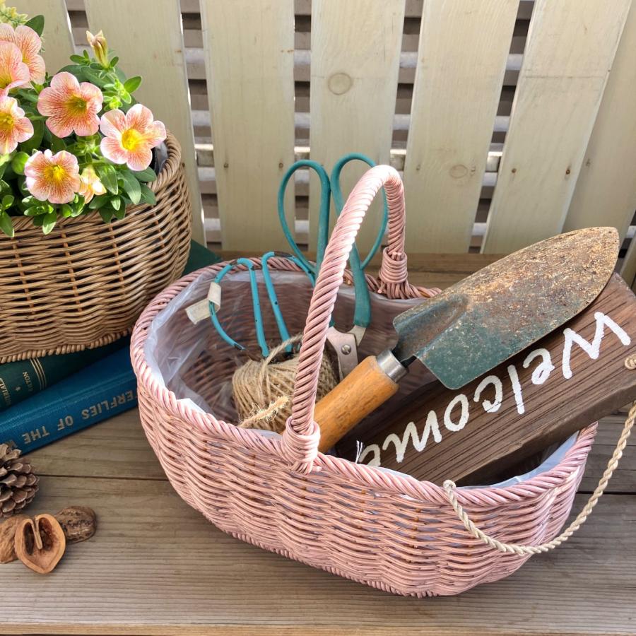 テラコッタ 花鉢 バスケット L プランター ガーデン 置物 テラコッタ