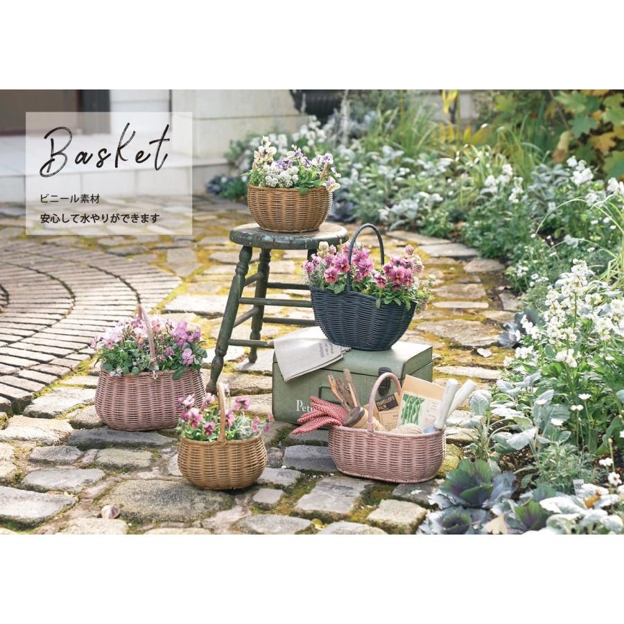 テラコッタ　花鉢　バスケット　L プランター　ガーデン　置物 花 寄せ植え 鉢 プランター かご バスケット ガーデニング雑貨