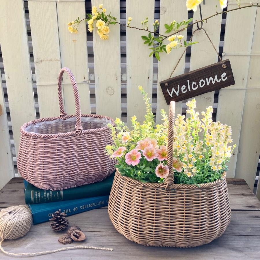 花 寄せ植え 鉢 プランター かご バスケット 鉢カバー 北欧 かわいい