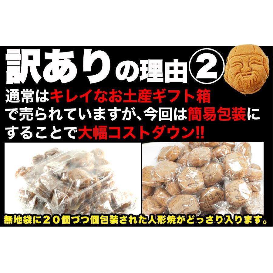 人形焼 60個 (20個入り×3袋) 訳あり わけあり お徳用 個包装 こしあん