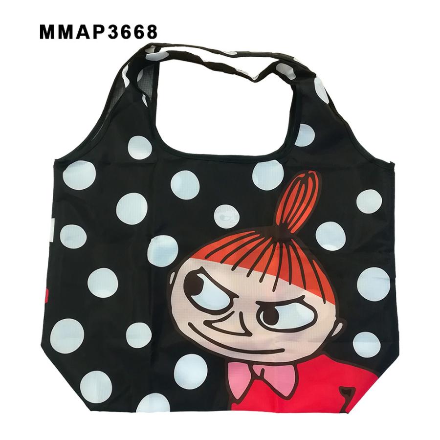 MOOMIN（ムーミン） グッズ エコバッグ リトルミイ ドット黒 フェイス