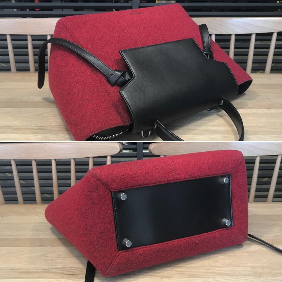 CELINE 【超美品】セリーヌ ベルトバッグ ミニ ウール レザー  