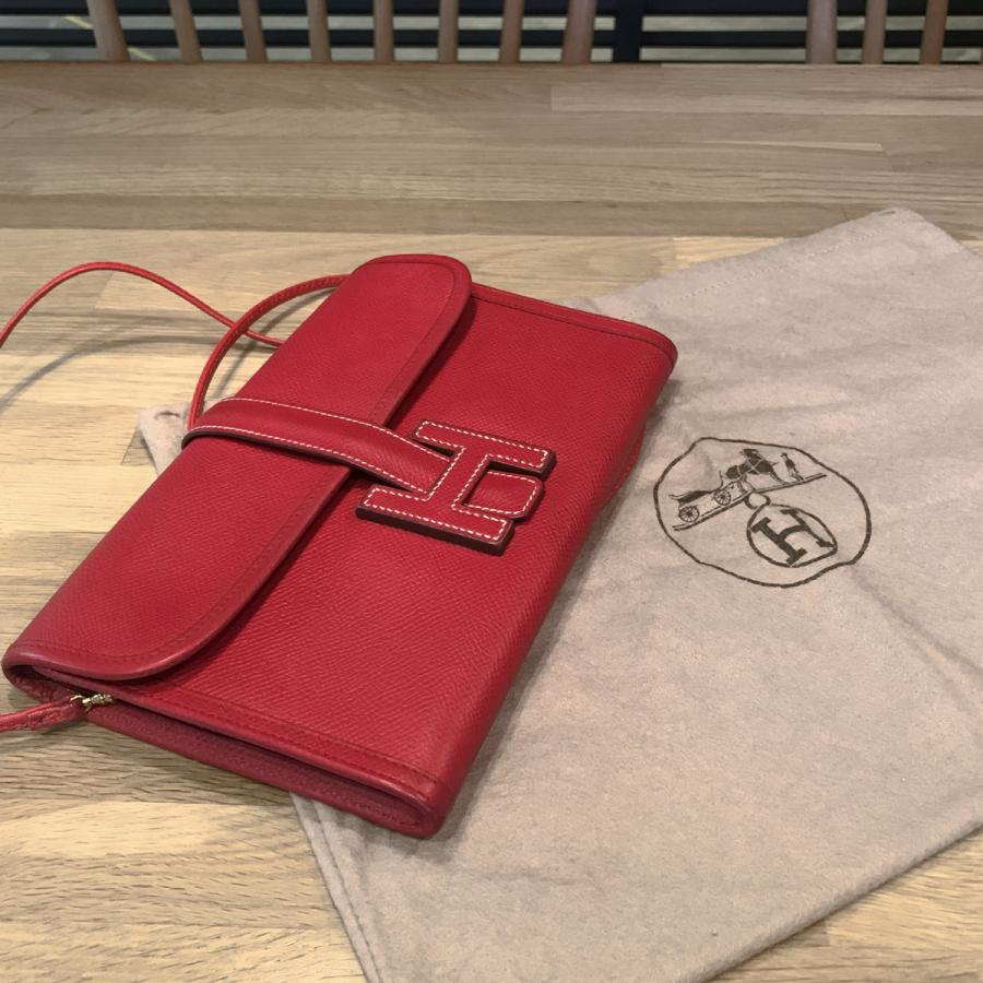 HERMES 【美品】エルメス ポシェット ジジェ ルージュヴィフ HERMES 【美品】エルメス ポシェット ジジェ ルージュヴィフ
