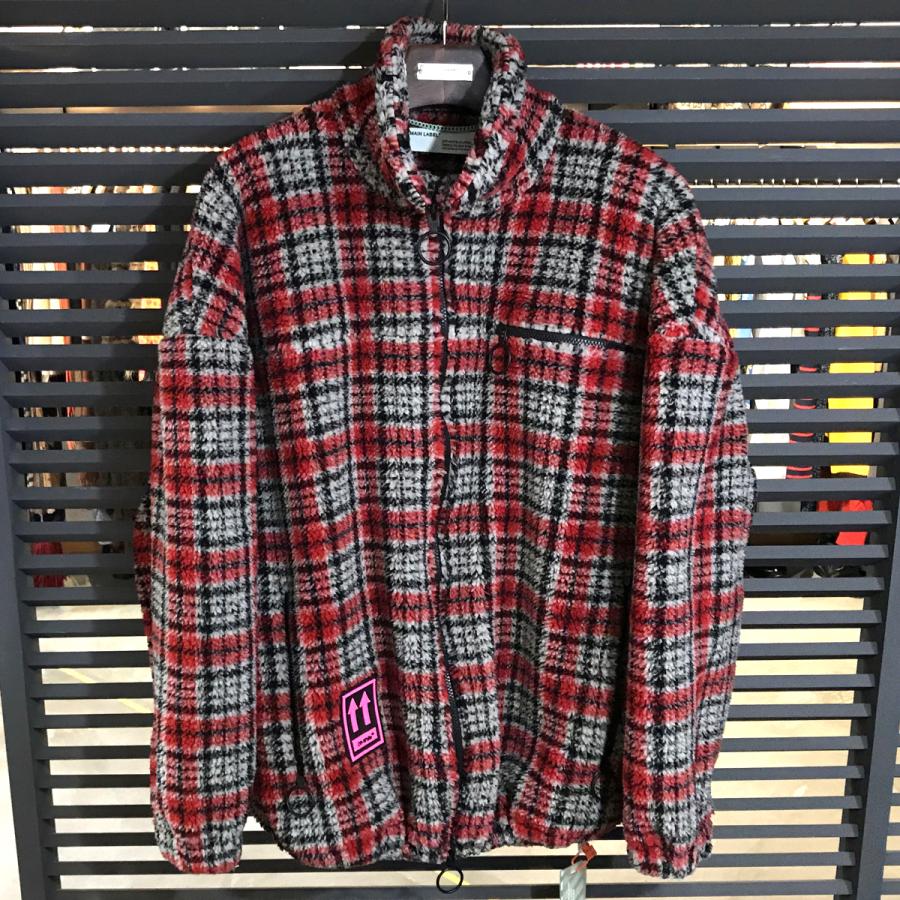 超美品】 オフホワイト ＃S プレイド フリースジャケット 2019AW ボア 
