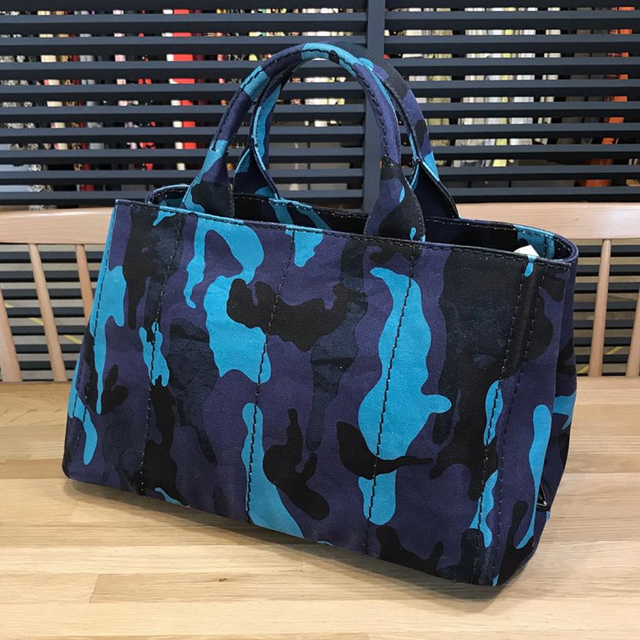 PRADA（プラダ） 【美品】プラダ カナパトート 迷彩 ブルー