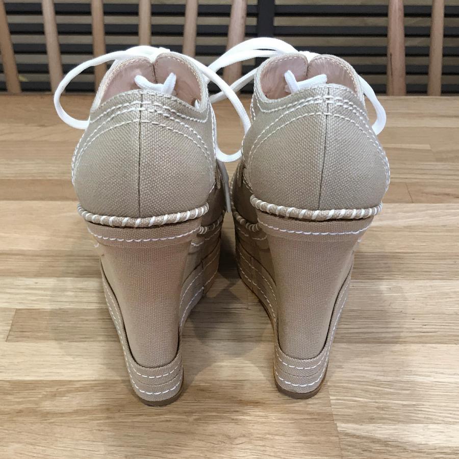 miu 【良品】ミュウミュウ ウェッジソール サンダル ベージュ miu 【良品】ミュウミュウ ウェッジソール サンダル ベージュ