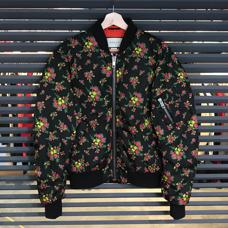 超美品 レディースファッション Maー1 グッチ ジャケット フローラル ブーケ Ma 1 ボンバー ジャケット 36 Xs フライト ブルゾン ブラック 黒 レディース Coeuriche ヤフーショッピング店