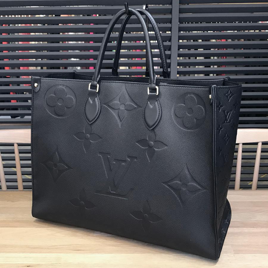 【超美品】ルイヴィトン モノグラムアンプラント オンザゴーGM ブラック 2WAY トートバッグ 黒 M44925 08092 08092