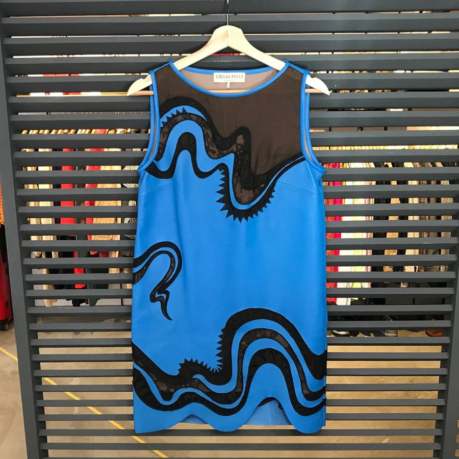 超美品】 エミリオ プッチ ラムスキン ノースリーブ レザー ワンピース 