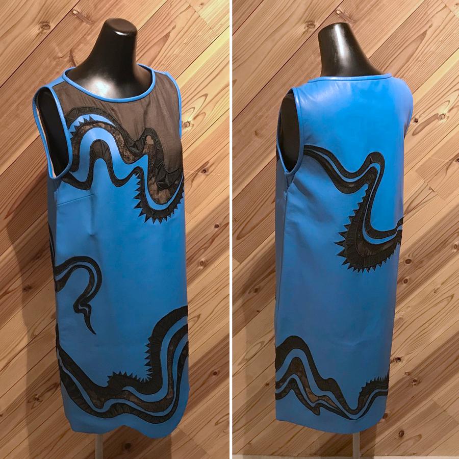 超美品】 エミリオ プッチ ラムスキン ノースリーブ レザー ワンピース  