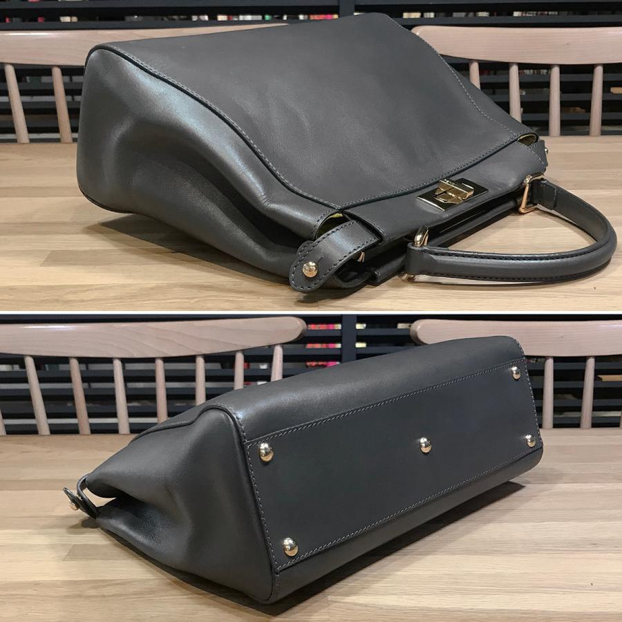 FENDI 【美品】フェンディ ピーカブー レギュラー カーフ グレー FENDI 【美品】フェンディ ピーカブー レギュラー カーフ グレー