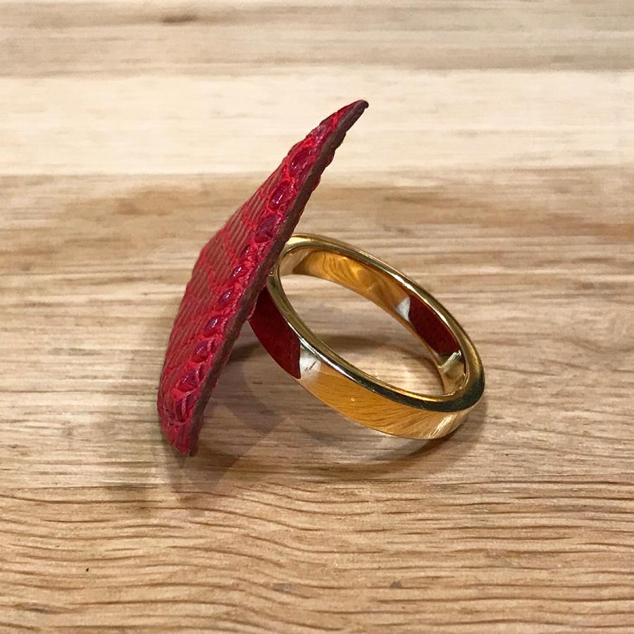 HERMES（エルメス） 【美品】エルメス スカーフリング リザード レッド