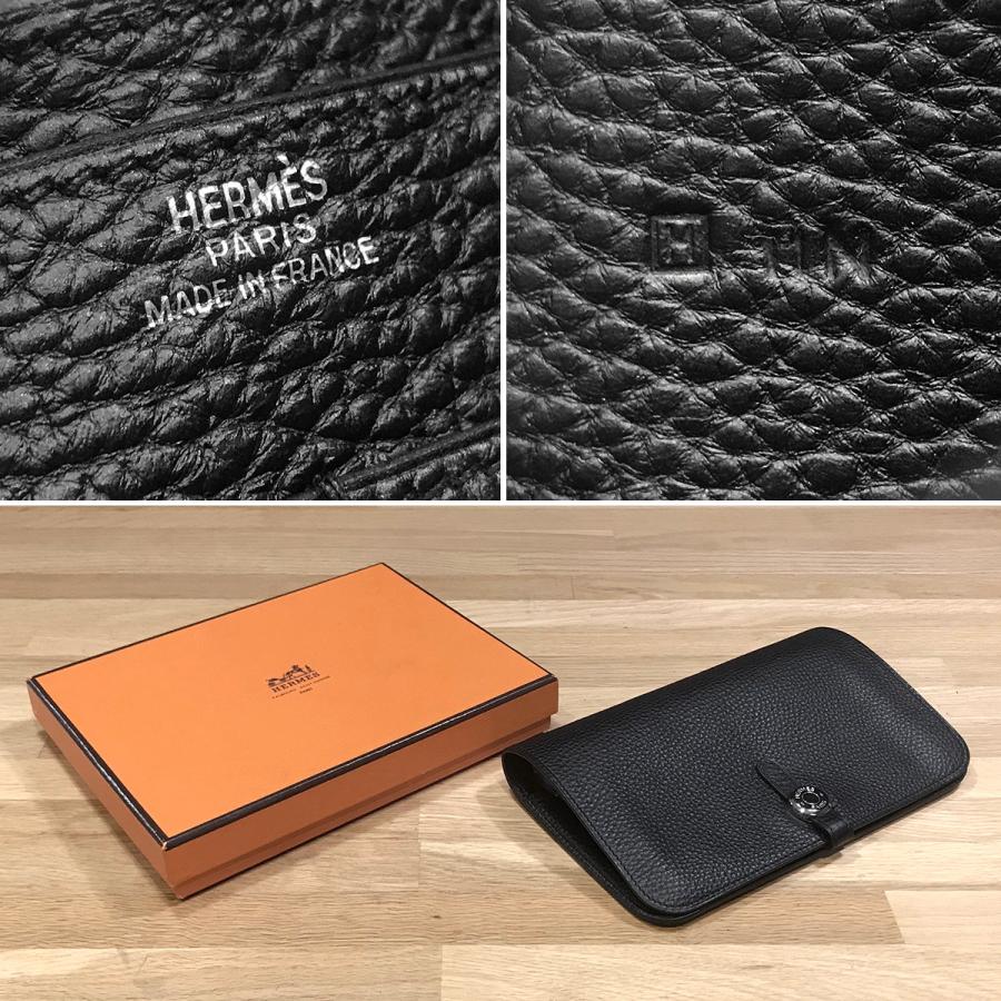 HERMES 【美品】エルメス ドゴンGM ドゴンデュオ トゴ ブラック HERMES 【美品】エルメス ドゴンGM ドゴンデュオ トゴ ブラック