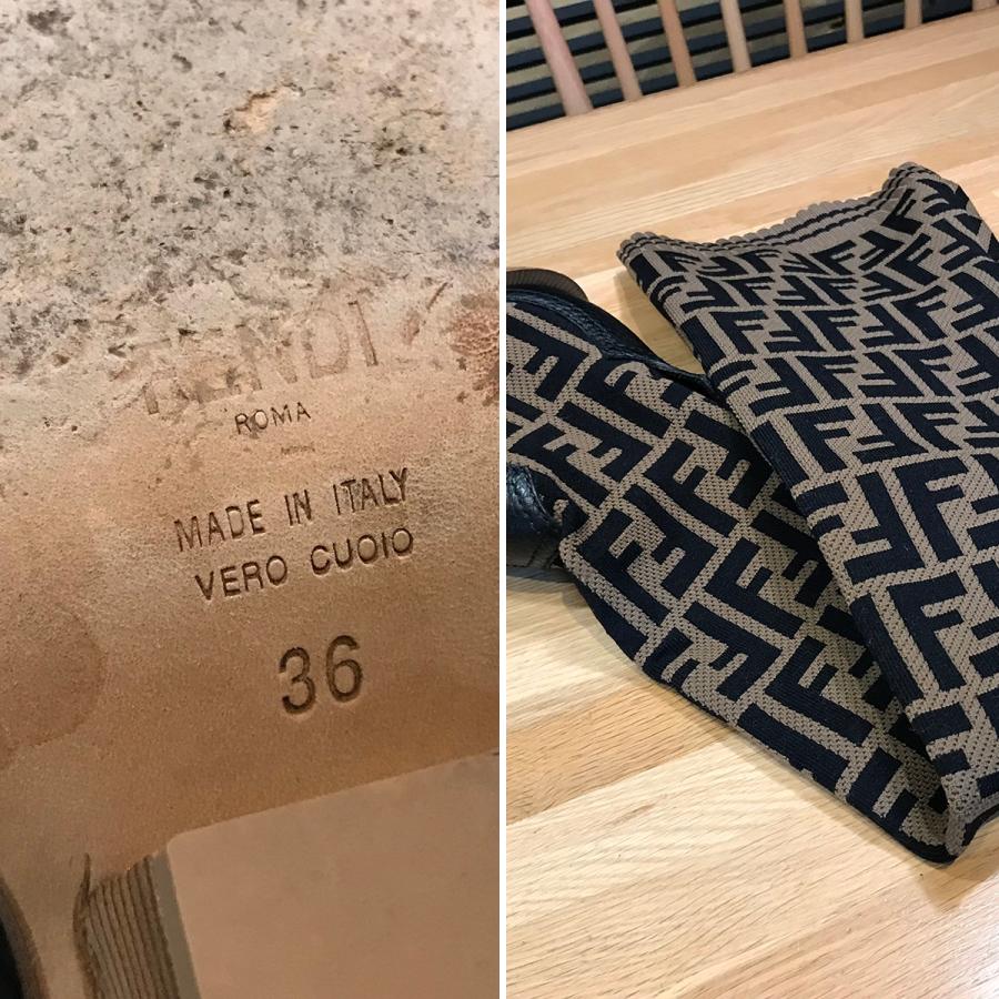 FENDI 【超美品】フェンディ ズッカ柄 FF柄 ソックスニーハイ FENDI 【超美品】フェンディ ズッカ柄 FF柄 ソックスニーハイ