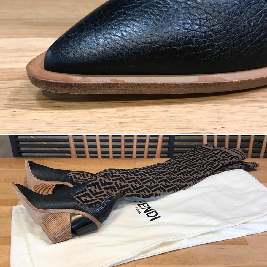 FENDI 【超美品】フェンディ ズッカ柄 FF柄 ソックスニーハイ FENDI 【超美品】フェンディ ズッカ柄 FF柄 ソックスニーハイ