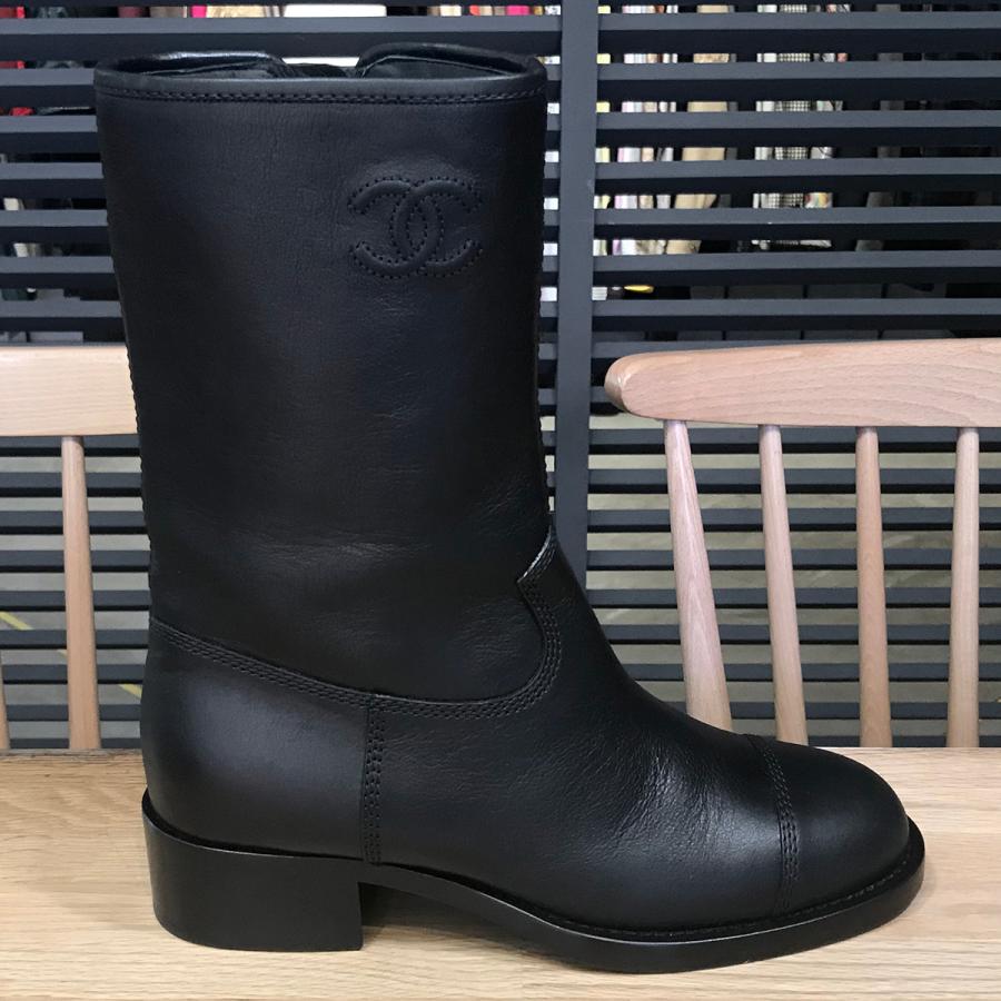 極美品✨シャネル マトラッセ サイドゴアブーツ ココマーク 38 ラムスキン CHANEL（シャネル） 【新品未使用】シャネル ココマーク マトラッセ